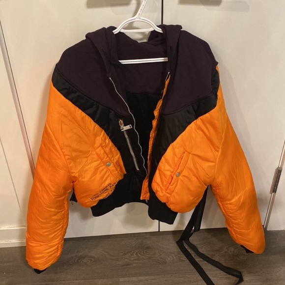 UNRAVEL NYLON HYBRID ZIP HOODY BOMBER - Picture 15 of 15